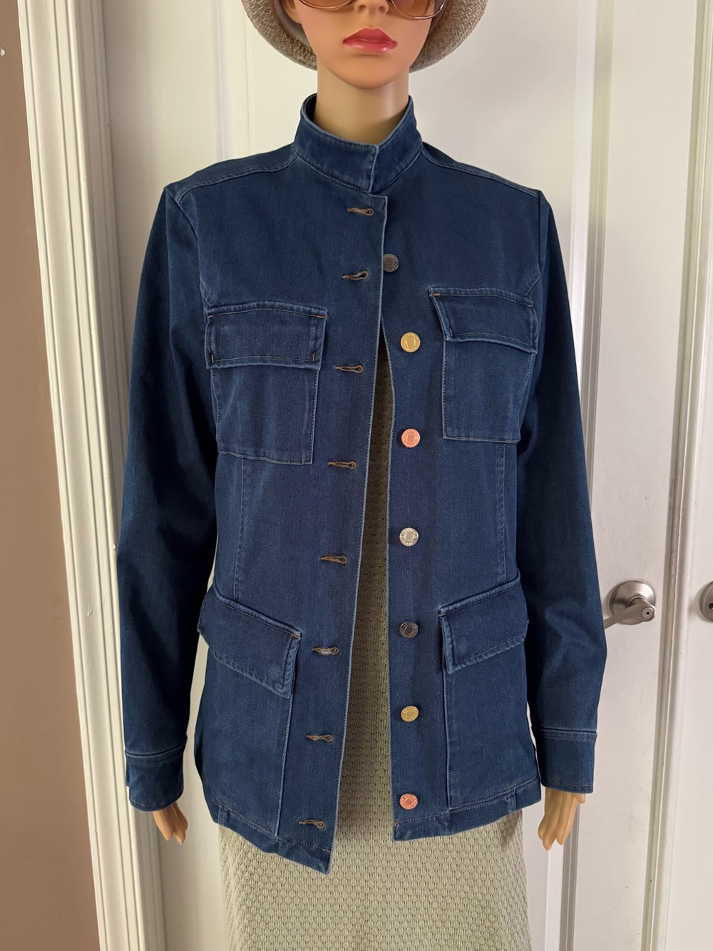 Anatomie Luvan Blue Denim Button Front Super Stretchy Jacket. Size M. MSRP $398 - Picture 7 of 17